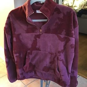 RD Style Half Zip long sleeve Burgundy Fleece Size S/P